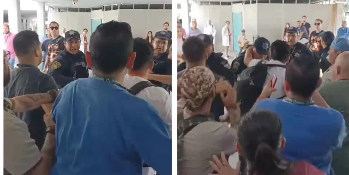 Se enfrentan a golpes en Trabajadores del Centro Médico de Occidente del IMSS  y policías; acusan  malos tratos por parte de los guardias de seguridad