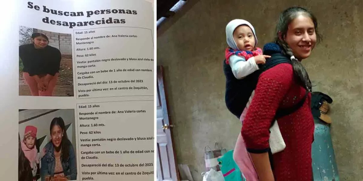 Nada se sabe de Ana Valeria y su bebé en Zoquitlán desde el 13 de octubre 