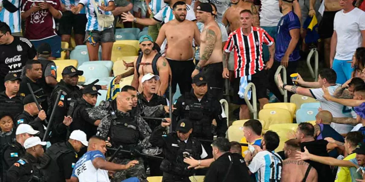 PELEA previa de aficionados en el Brasil vs Argentina retrasa partido en el Maracaná
