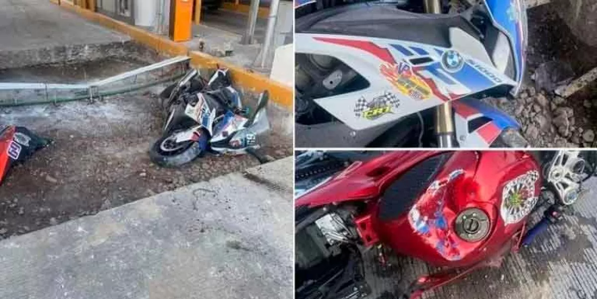 VIDEO. 2 bikers que quisieron pasar sin pagar la caseta de Tlalpan y terminan accidentados