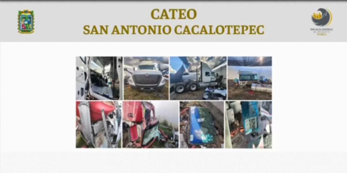 Aseguran tractocamión y autopartes robadas, tras cateo en San Andrés Cholula