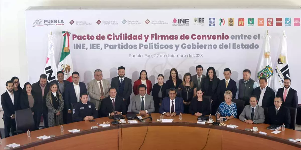 Crean pacto partidos, órganos electorales y autoridades de Puebla para una elección en paz