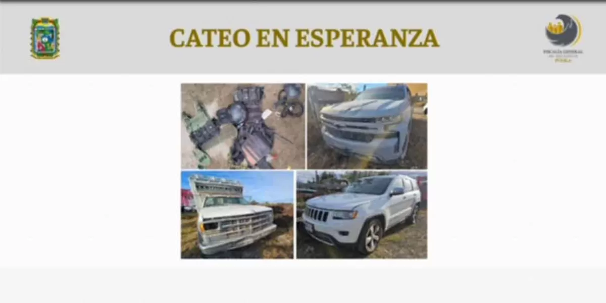 FGE cateó bodega en Esperanza y recuperó camionetas robadas