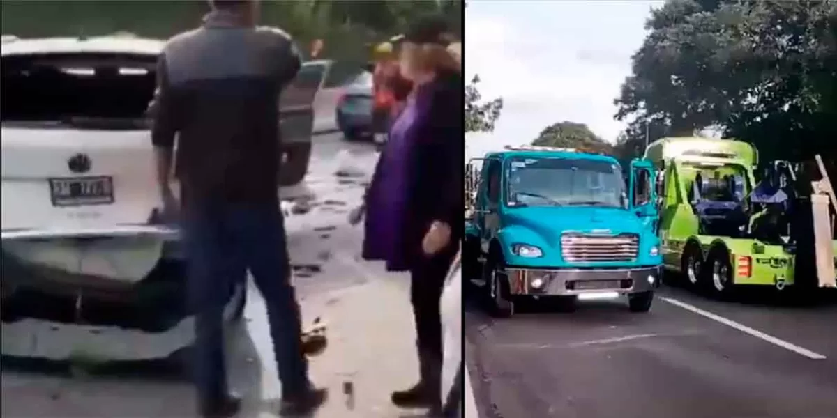 VIDEOS. Tráiler del Ejército sufre aparatoso accidente en la México-Cuernavaca