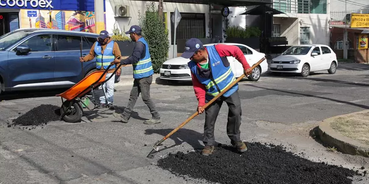 Los trabajos de bacheo en la ciudad de Puebla durarán hasta marzo