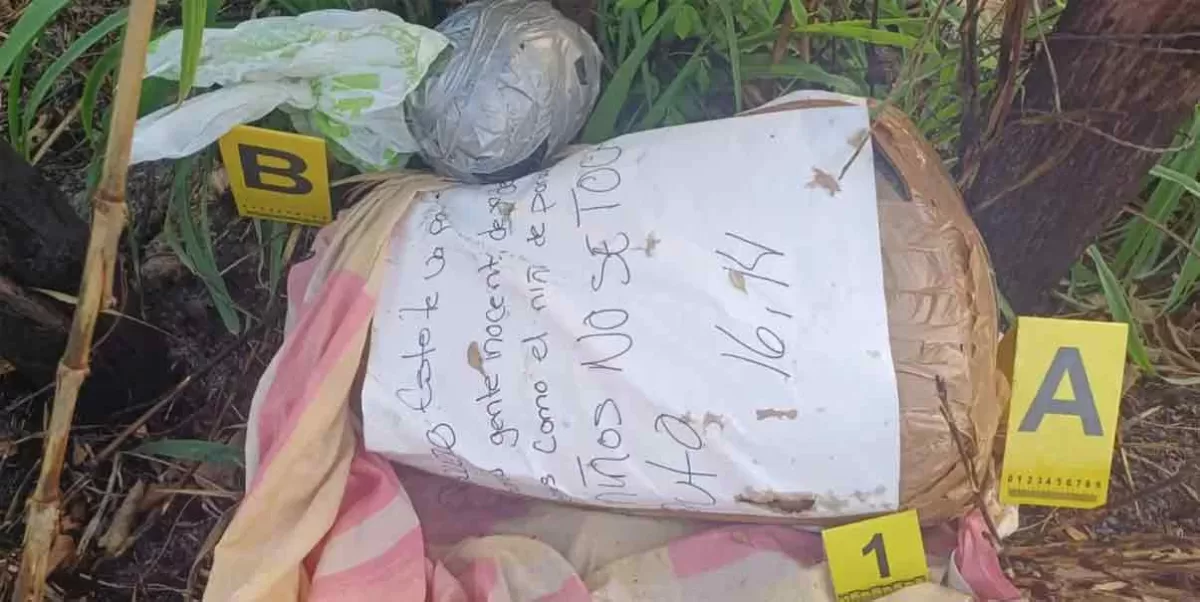 "Los niños no se tocan", dejan mensaje para quien asesinó a Emiliano en Tabasco