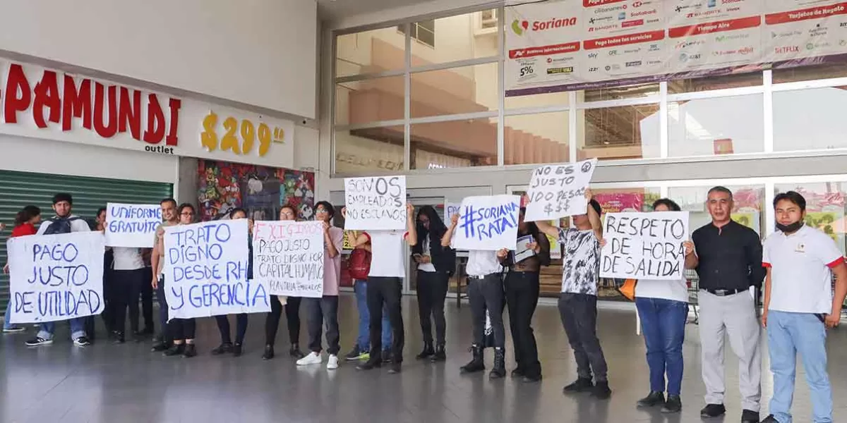 Por pago de utilidades justo, empleados de Soriana CAPU protestan 