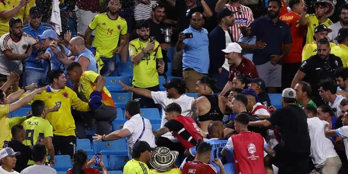 Jugadores de Uruguay se agarran a golpes con aficionados tras perder con Colombia