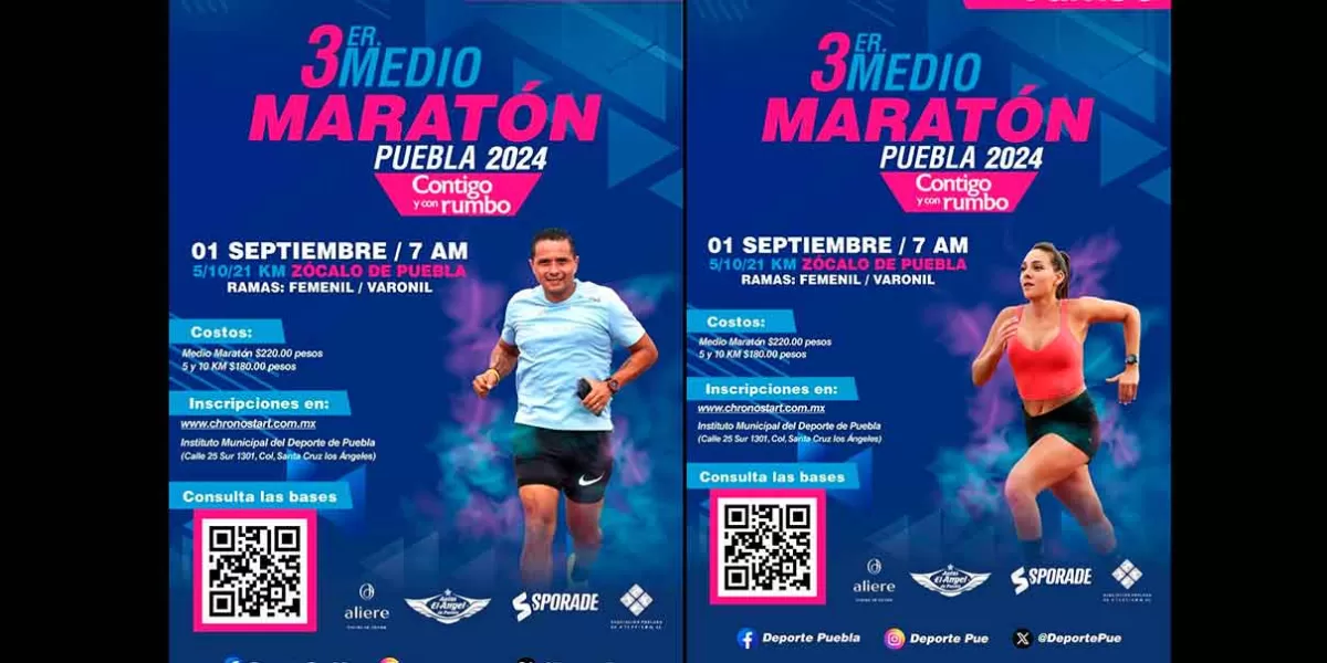 Invitan autoridades municipales a la tercera edición de Medio Maratón Puebla 