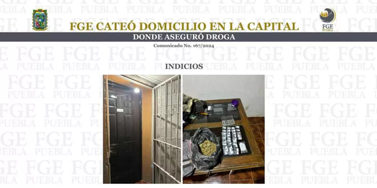 Tras cateo localizan marihuana y cristal en vivienda en Castillotla