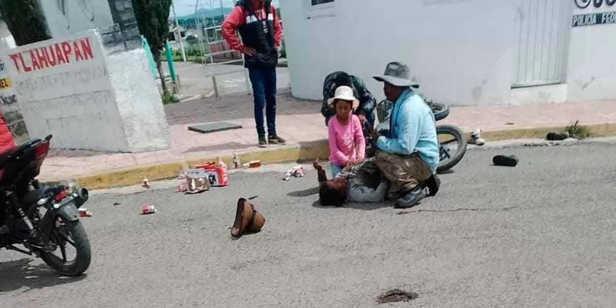 Borracho motociclista arrolló a madre e hija en Tlahuapan 