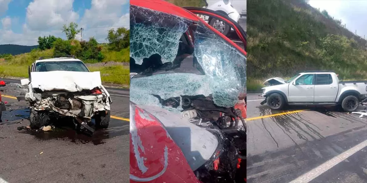 Choque frontal deja a dos conductores prensados en la autopista Siglo XXI