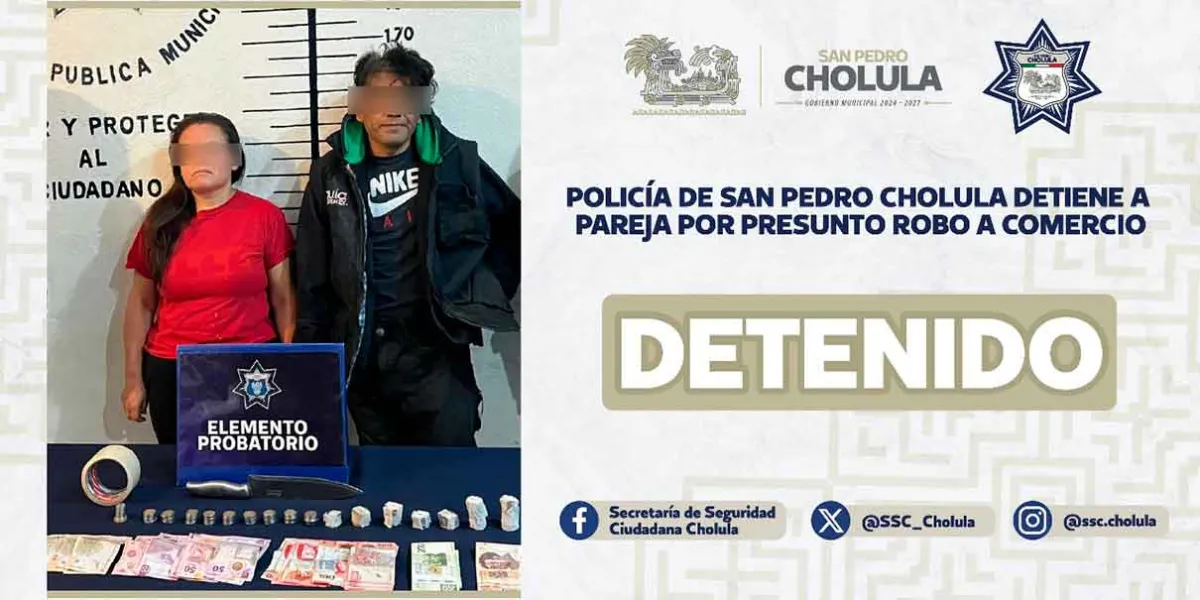 Cae banda de asaltantes en San Pedro Cholula tras asalto violento a tienda