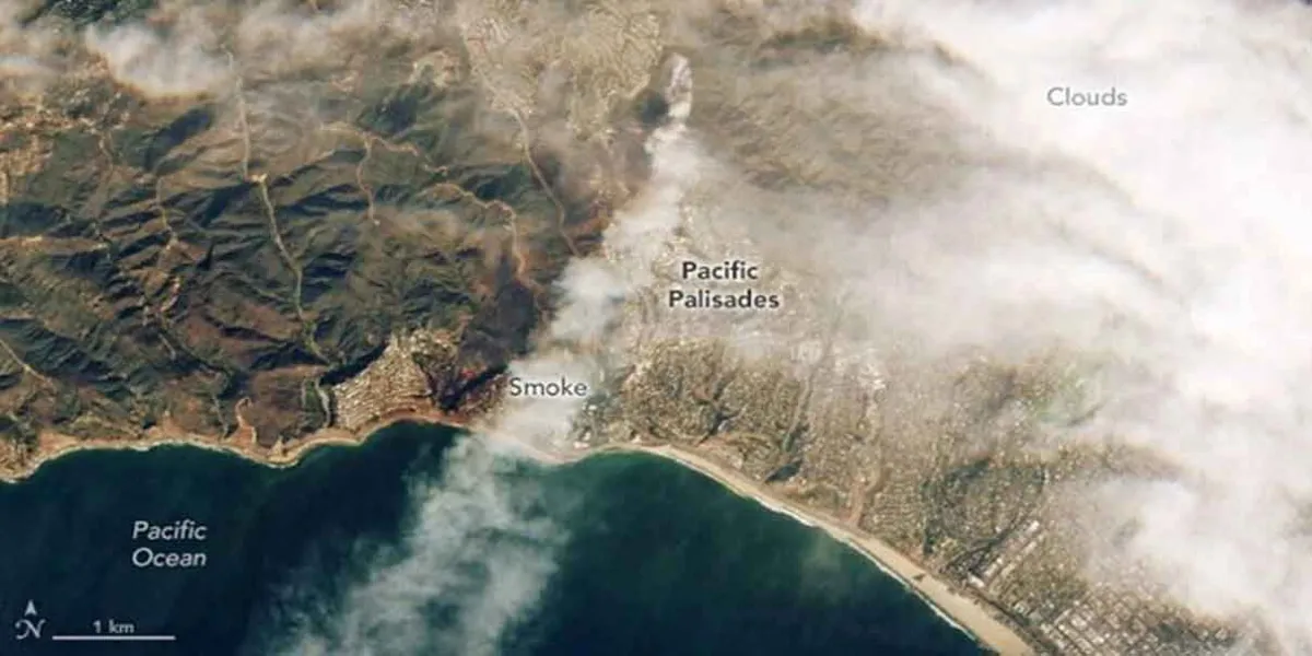 Así se ven desde el espacio la DESTRUCCIÓN de los incendios en Los Angeles VIDEOS IMPACTANTES