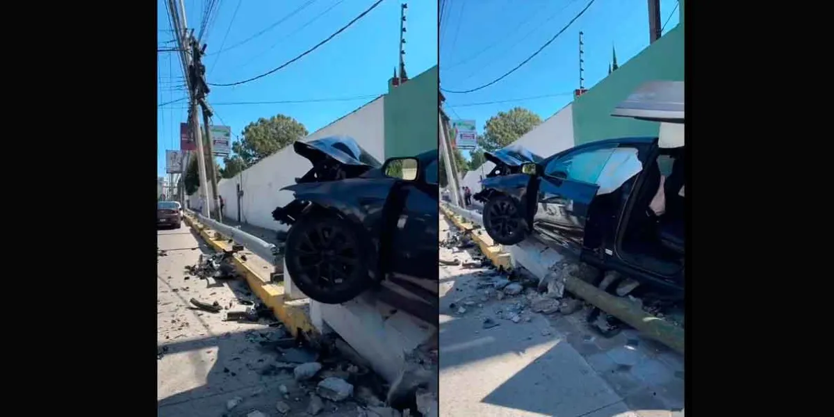 VIDEO. Salió a probar el manejo de un Tesla para comprarlo y terminó estrellado