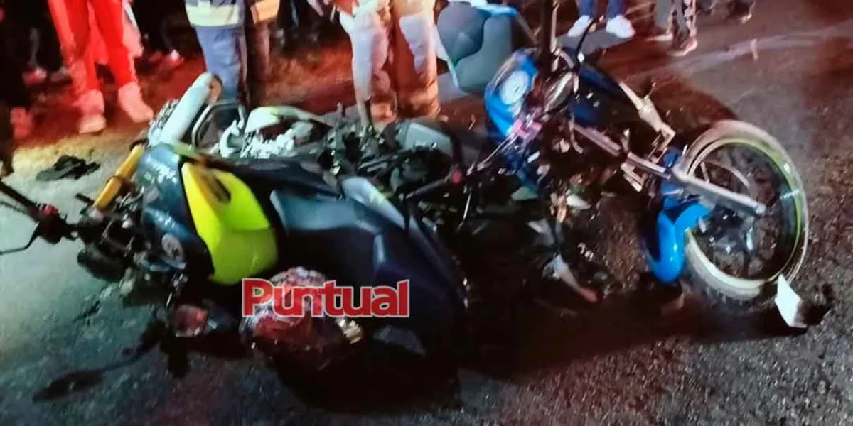 En Serdán, tres motociclistas sufren accidente; menores entre los heridos