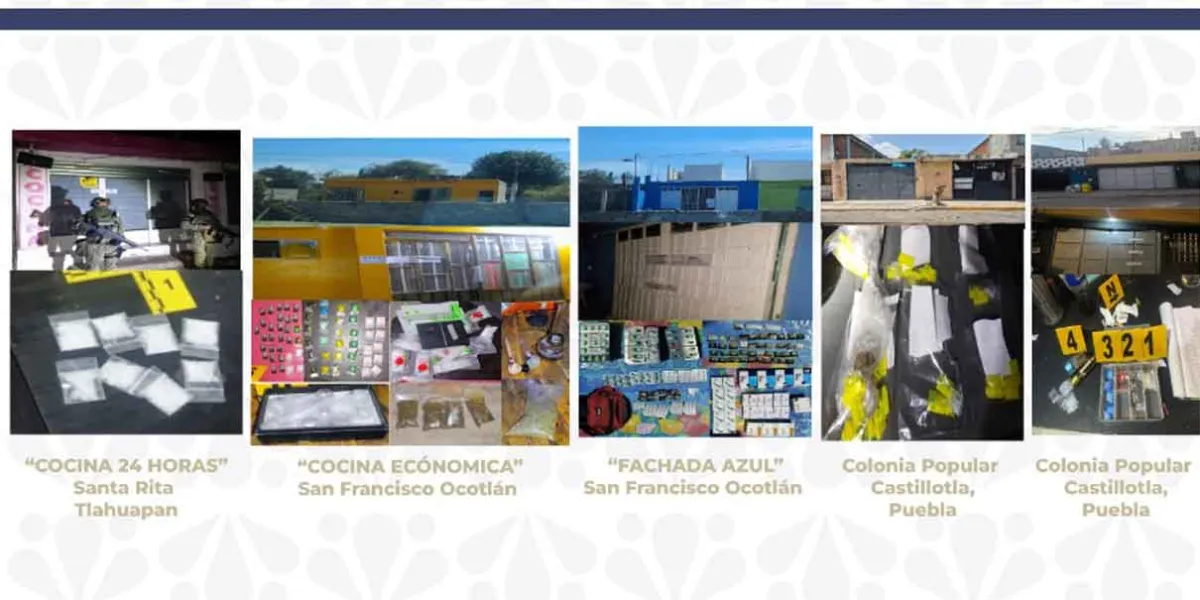 14 detenidos en desmantelamiento de narcotienditas en Puebla, Coronango y Tlahuapan