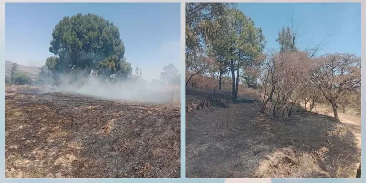 Incendian terrenos de cultivo en el cerro Totolquemec de Texmelucan; exigen vigilancia