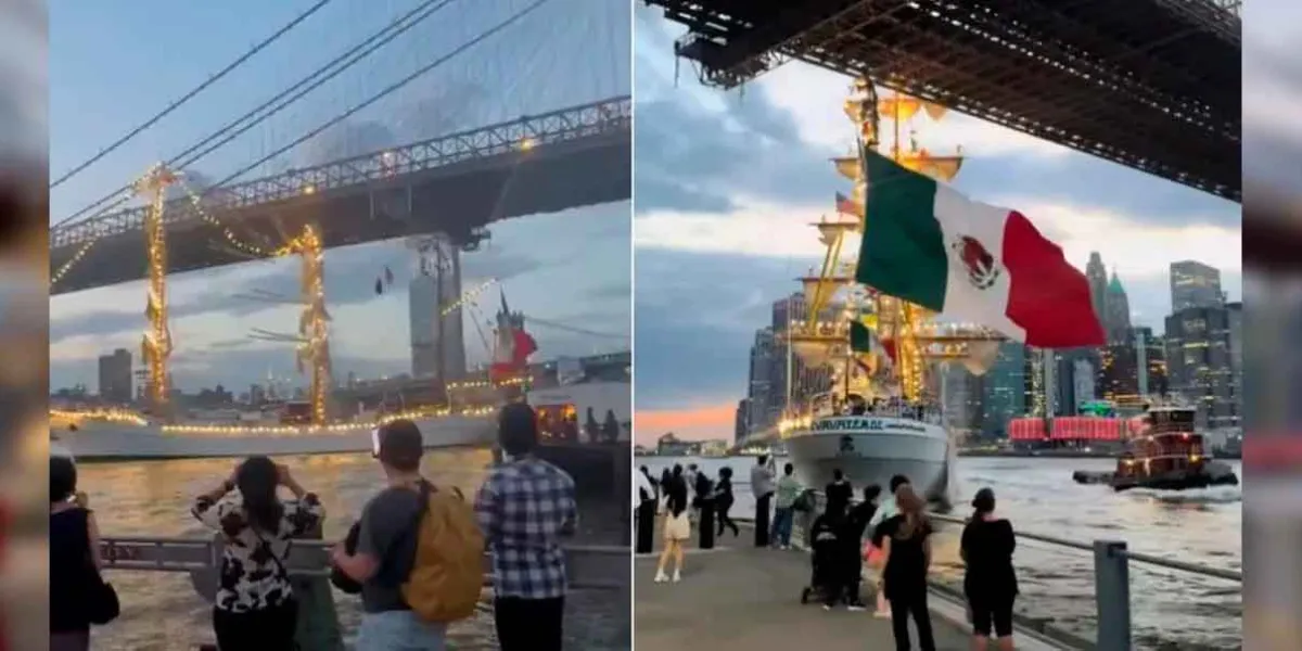 Choque del Buque Escuela Cuauhtémoc con el Puente de Brooklyn deja heridos en Nueva York