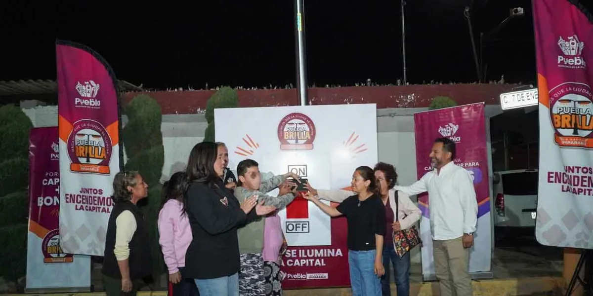 Puebla Brilla: Modernizan alumbrado LED en Lomas del Sur para mayor seguridad