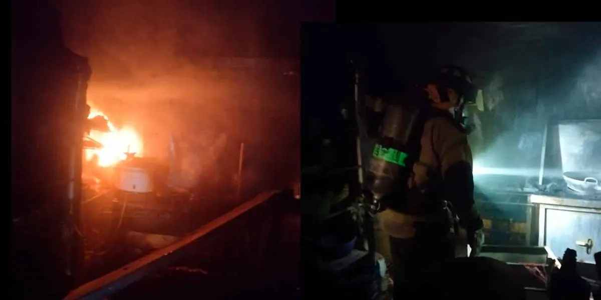 Incendio en cocina de restaurante chino de Texmelucan provoca daños materiales