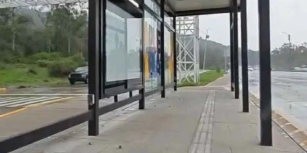 Roban bancas y lámpara en estación Flor del Bosque de la RUTA