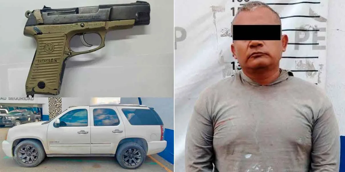 Fue detenido un hombre armado en camioneta blindada en Tepeojuma 