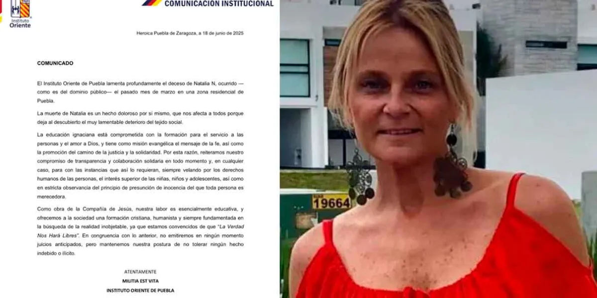 Instituto Oriente se pronuncia tras acusaciones contra alumno señalado por el caso Natalia
