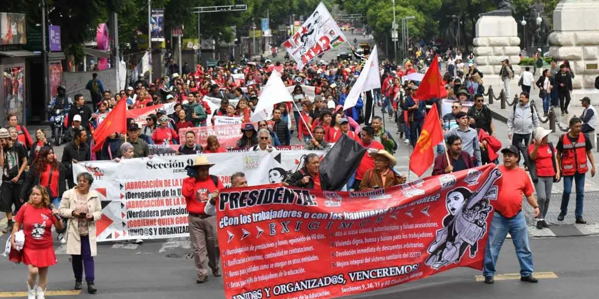 CNTE exige abrogación de Ley del ISSSTE; marchará este jueves a Palacio Nacional