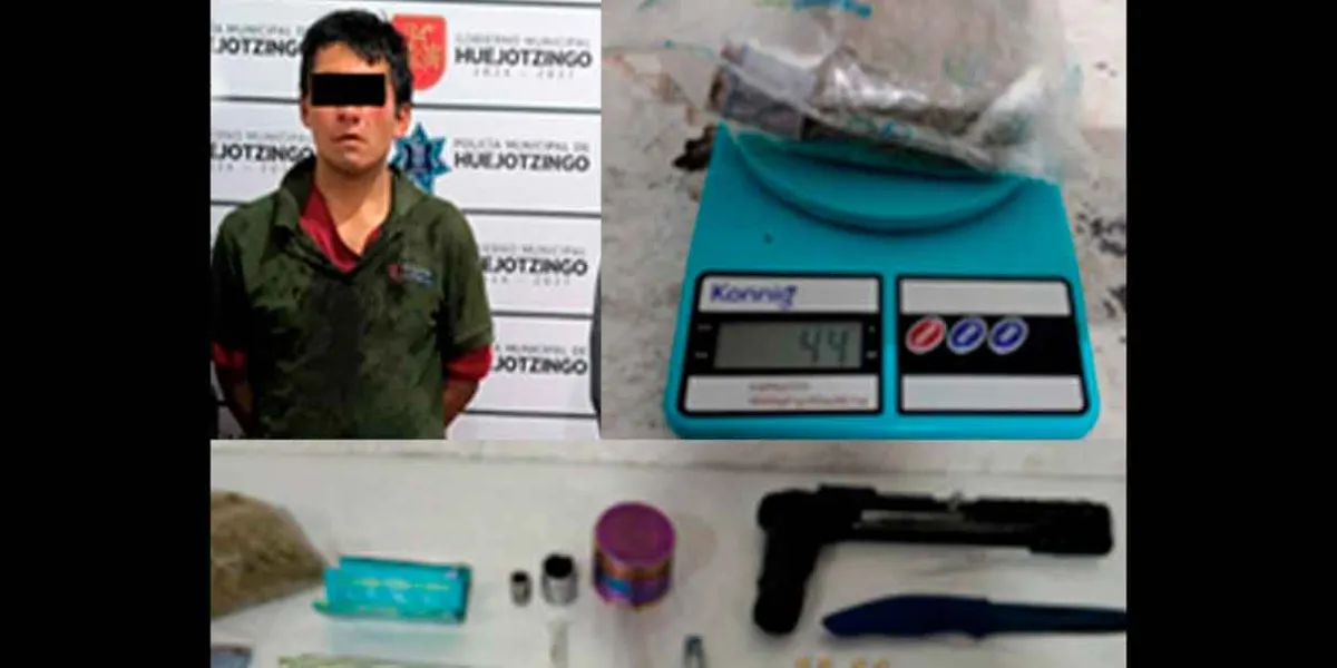 Tres operativos en Huejotzingo dejan seis detenidos por armas, robo y drogas