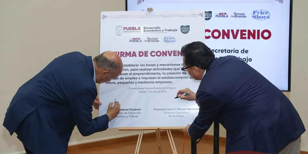 Puebla y Price Shoes firman convenio para generar empleo y fortalecer a mipymes