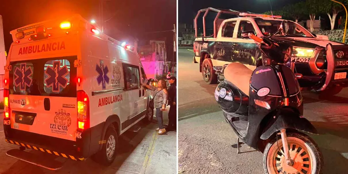 Por pasarse el alto, motociclista se estrelló contra camioneta en Izúcar