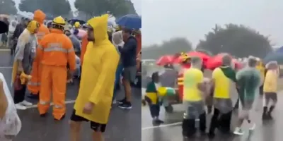 Rayo alcanza a manifestantes en la Plaza do Cruzeiro, apoyaban a Bolsonaro