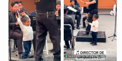 VIDEO. Niño director en concierto de Puebla se vuelve viral tras subir al escenario con la Banda Sinfónica
