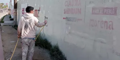 Pinta de bardas y fachadas de inmuebles violan el Coremun