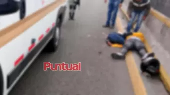 Motociclista derrapa y pierde un brazo sobre la México-Puebla