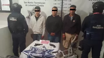 Por portar armas de fuego y droga, tres hombres detenidos en Texmelucan