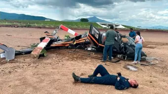 VIDEO. En Jalisco, helicóptero se desploma y deja 4 heridos