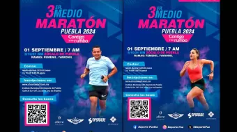 Invitan autoridades municipales a la tercera edición de Medio Maratón Puebla 