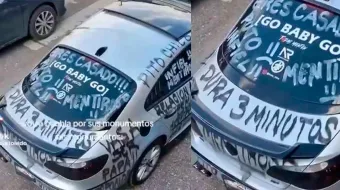 VIDEO. En Puebla infiel es exhibido en redes; le pintan auto y se viraliza