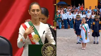 VIDEO. Niña interpreta a Claudia Sheinbaum durante desfile en Chiapas y se vuelve viral