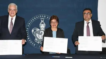 Signan convenio BUAP e ISSSTEP en materia académica, científica y tecnológica