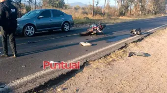 Accidente en Tlahuapan deja un motociclista herido; se impactó en la México-Puebla
