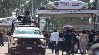 La policía municipal es preventiva en la zona de la Feria de Puebla