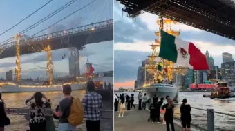 Choque del Buque Escuela Cuauhtémoc con el Puente de Brooklyn deja heridos en Nueva York