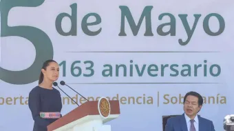 Arropó la 4T de Puebla a la presidenta Sheinbaum durante desfile del 5 de Mayo
