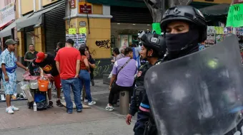 Cobro de piso y movilización policiaca en Centro Histórico de Puebla