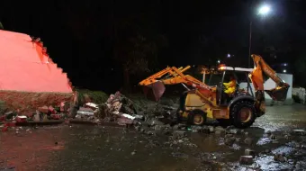 Lluvia derribó barda de la sede del Regimiento de Caballería de Atlixco