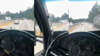 Intento de asalto a tráiler en la autopista México-Puebla deja un conductor herido