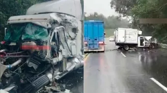 Fatal choque en la autopista México-Tuxpan: muere chofer de tráiler